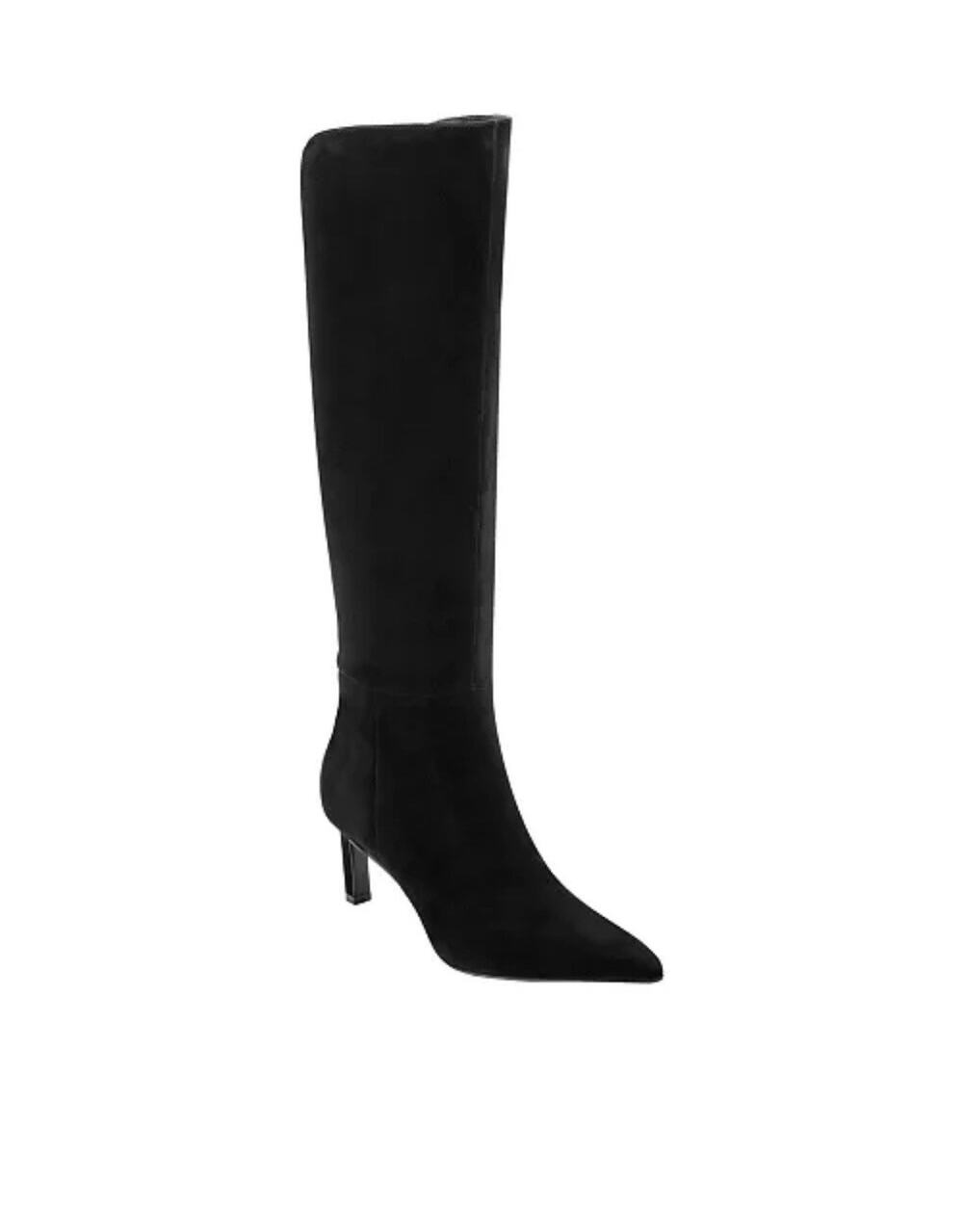 NWOB $289 Marc Fisher LTD Esmee Tall Pointy Toe Dress Boots Black Suede Size 8M
